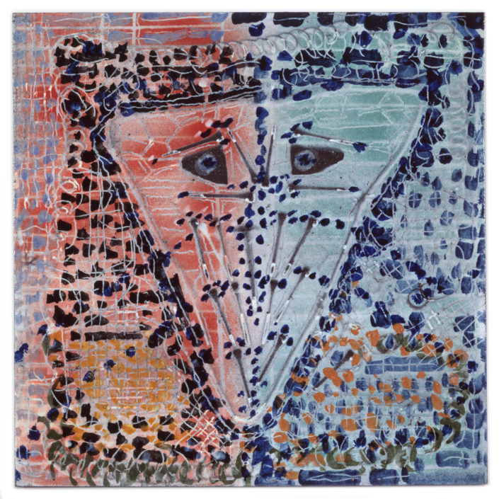 Jean-Paul Riopelle (1923-2002), Sans titre, 1984, Lave émaillée, 50 cm x 50 cm