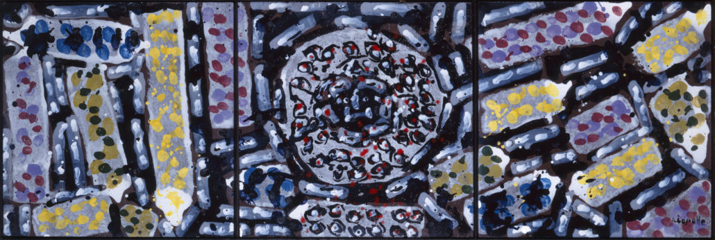 Jean-Paul Riopelle (1923-2002), Sans titre, 1984, Lave émaillée, 50 cm x 150 cm